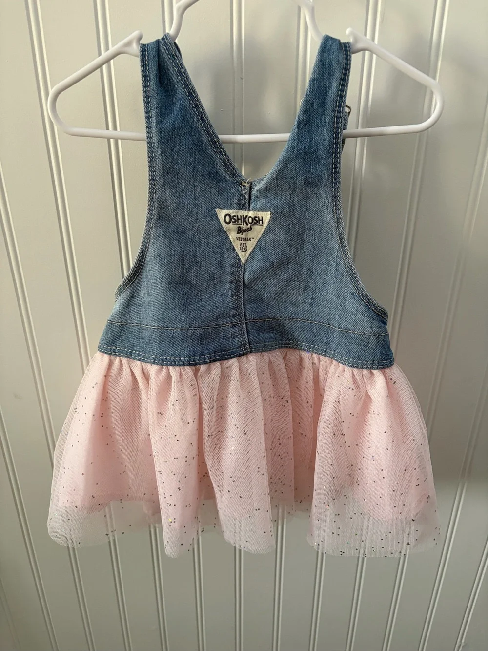 OshKosh B’Gosh Denim Unicorn Tutu Overalls - Pink Tulle Skirt
